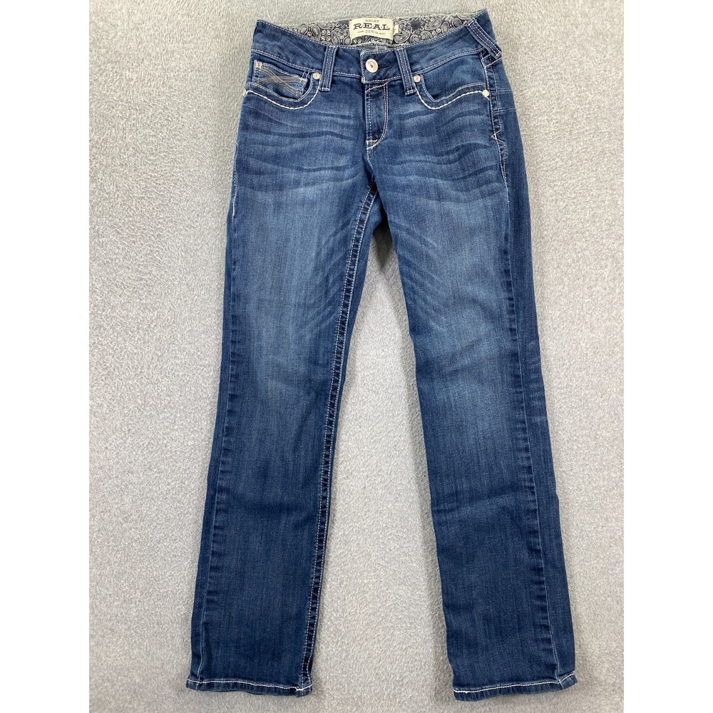 Ariat Dresden REAL Jeans Womens 29R Blue Low Rise Straight Medium Wash Denim